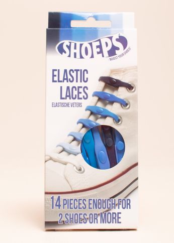 Синие силиконовые шнурки Shoeps Mix 